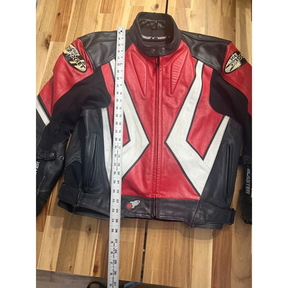 Joe Rocket Leather‎ Motorcycle Jacket Size 46 Red & Black men's large